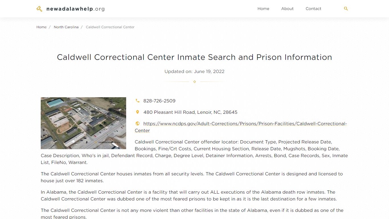 Caldwell Correctional Center Inmate Search, Visitation ...